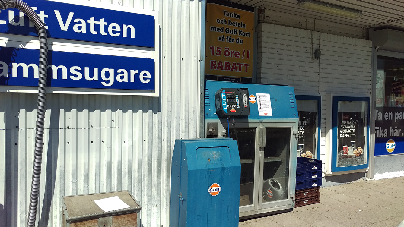 Myntautomater för luftning av däck.